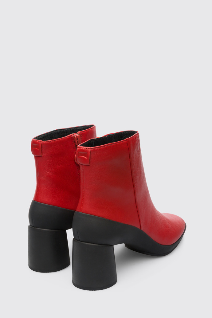 Back view of Upright Red Ankle Boots for Women