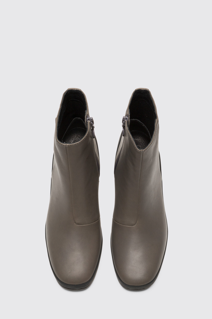 Overhead view of Upright Grey Ankle Boots for Women