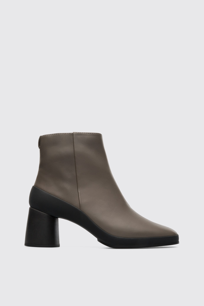 Side view of Upright Grey Ankle Boots for Women