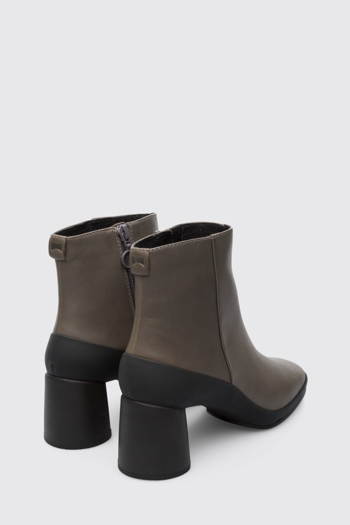 Back view of Upright Grey Ankle Boots for Women