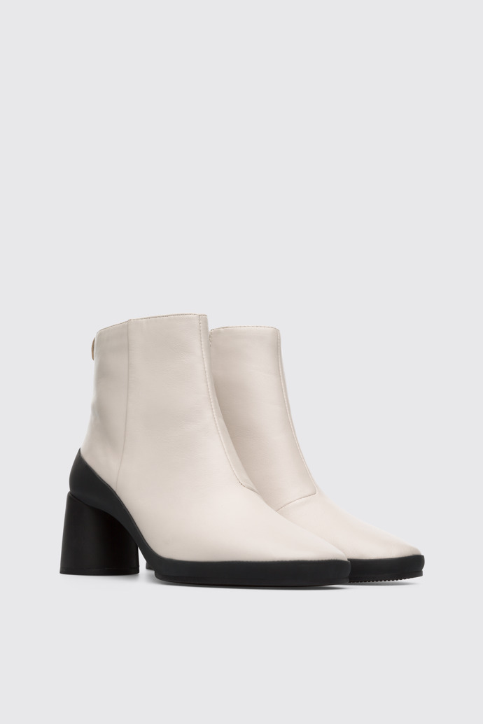 Front view of Upright Beige Ankle Boots for Women