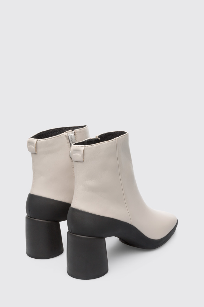 Back view of Upright Beige Ankle Boots for Women