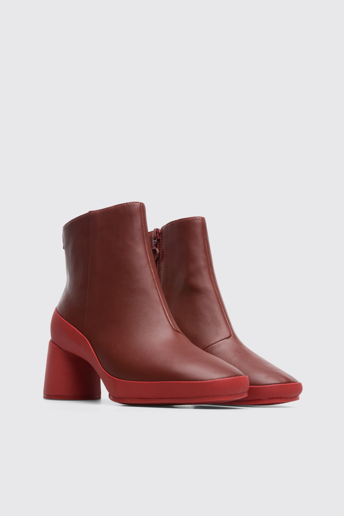 Front view of Upright Women's red-brown ankle boot