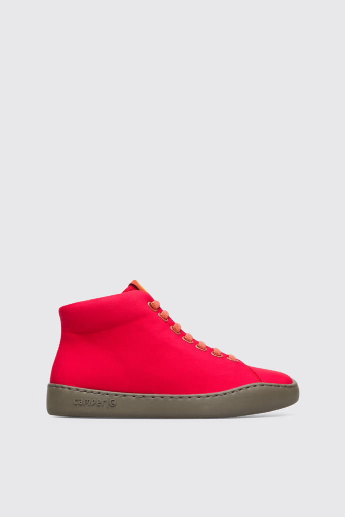 Side view of Peu Touring Women's red ankle boot