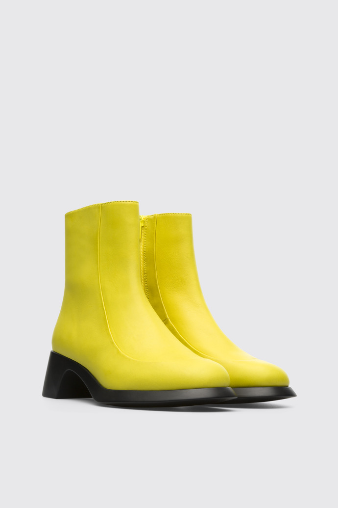 Image of Front view of Trisha Yellow Boots for Women