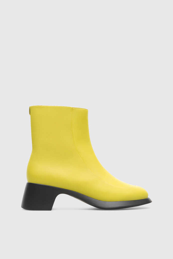 Side view of Trisha Yellow Boots for Women