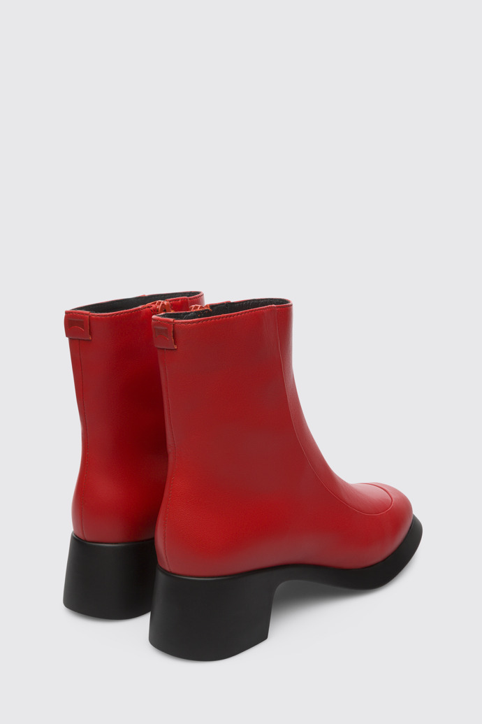 Red mid best sale heel boots