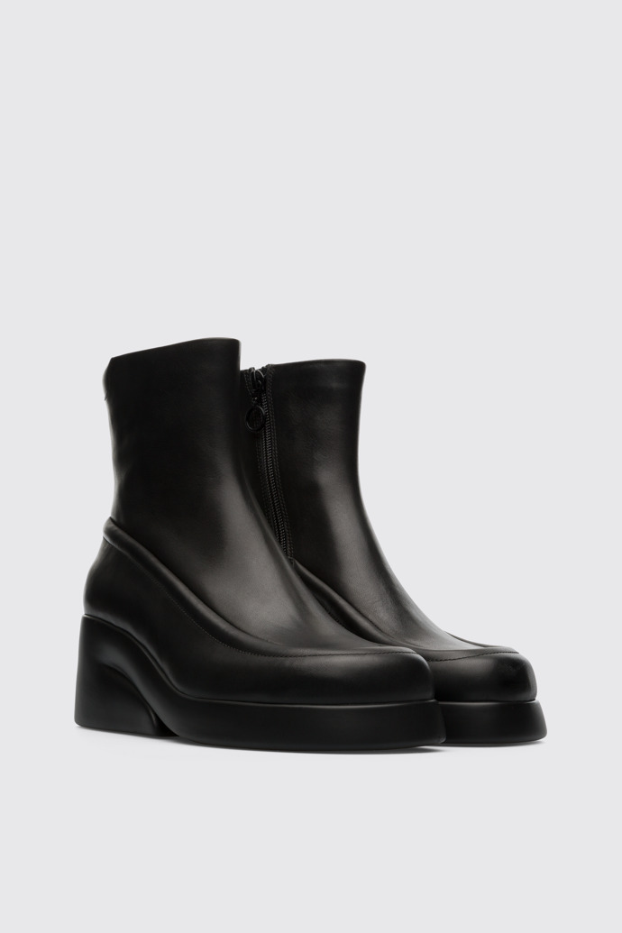Front view of Kaah Black Boots for Women