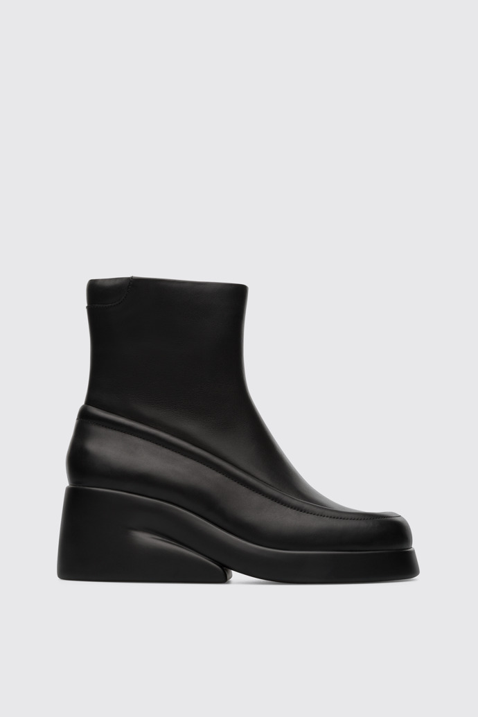 Side view of Kaah Black Boots for Women