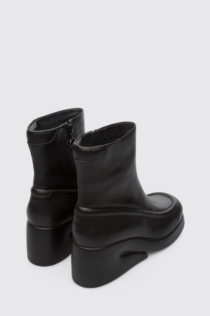 Back view of Kaah Black Boots for Women