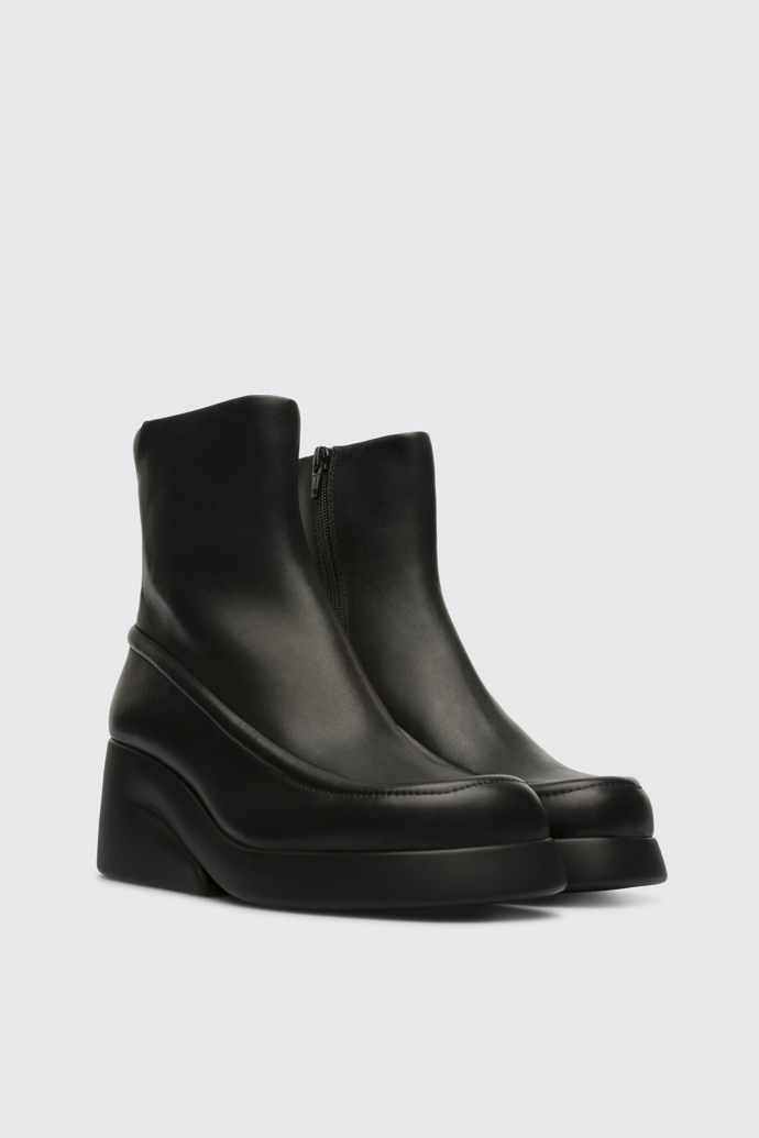 Front view of Kaah Black boot for women