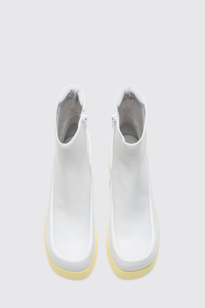 Overhead view of Kaah White boot for women
