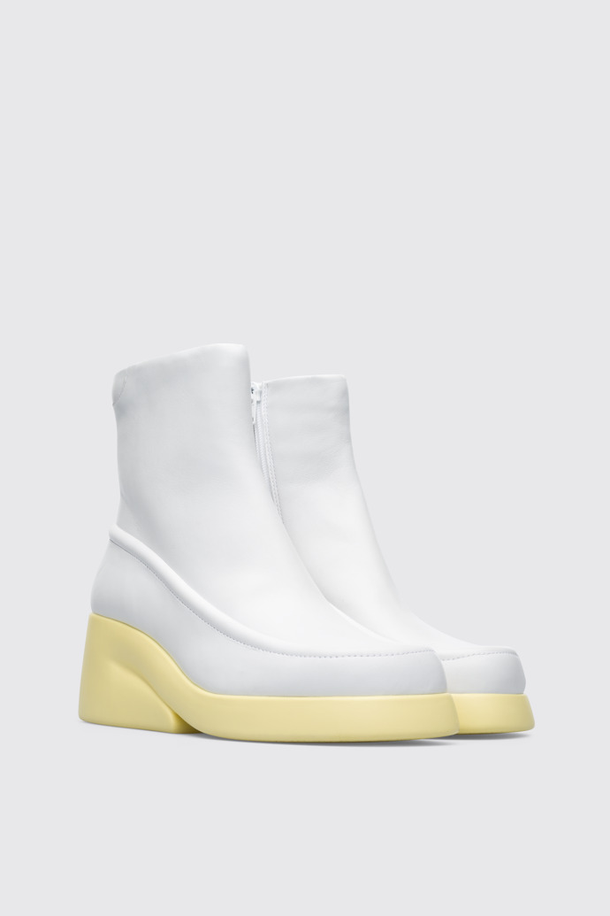 Front view of Kaah White boot for women
