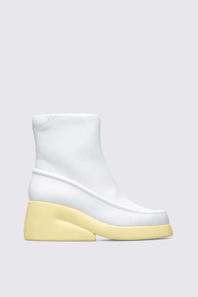 Side view of Kaah White boot for women