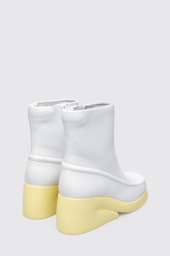 Back view of Kaah White boot for women