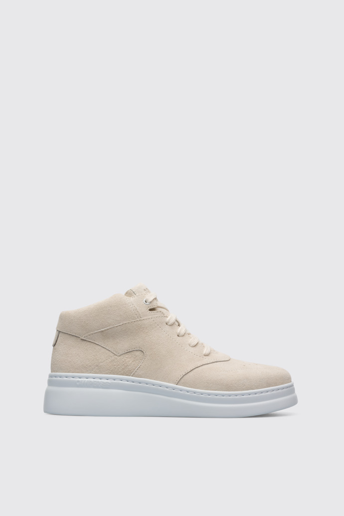 Side view of Runner Up Beige Sneakers for Women