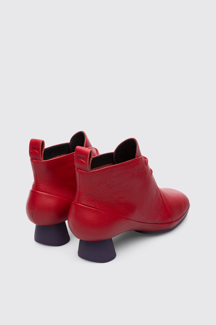 Back view of Alright Red Ankle Boots for Women