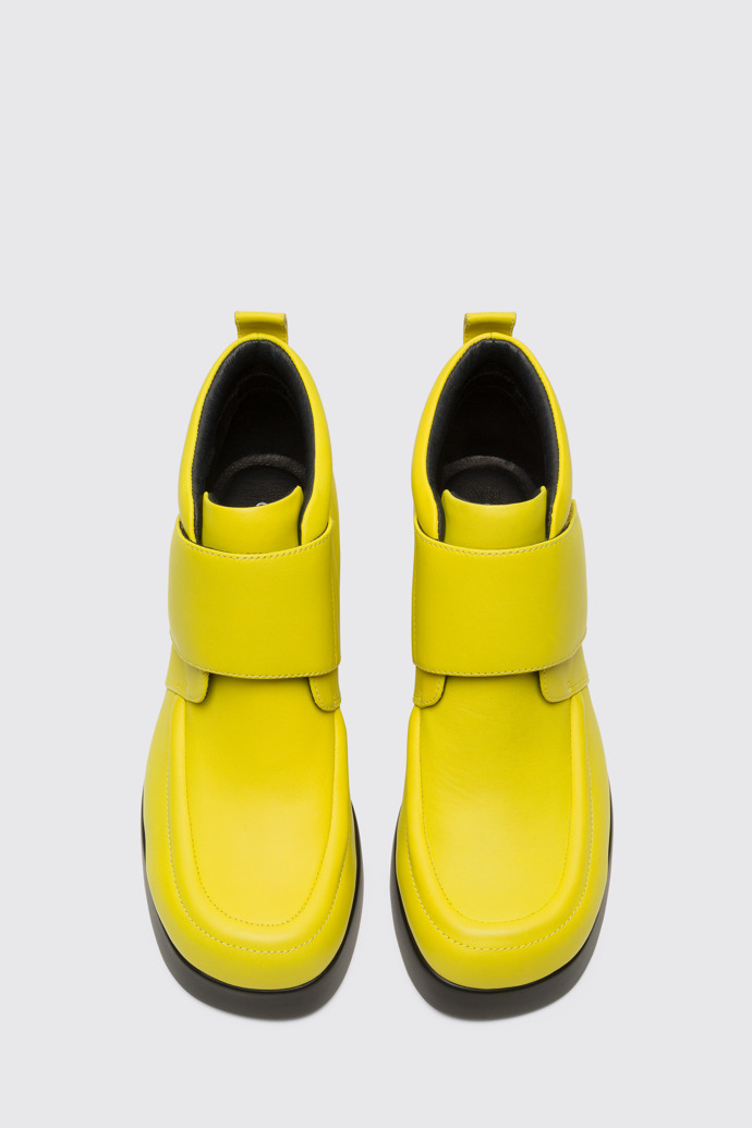 Overhead view of Kaah Yellow Ankle Boots for Women