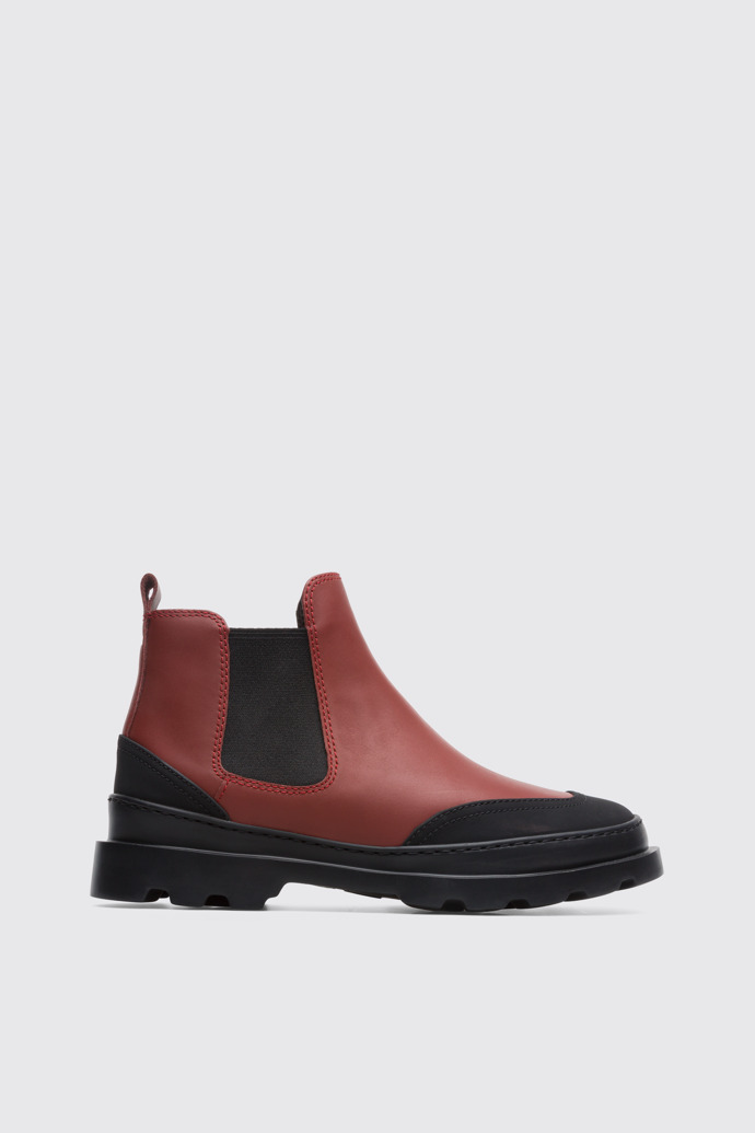 Side view of Brutus Red-brown ankle boot for women