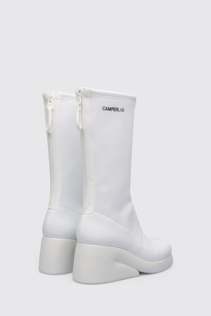 Back view of Kaah Women's white high boot