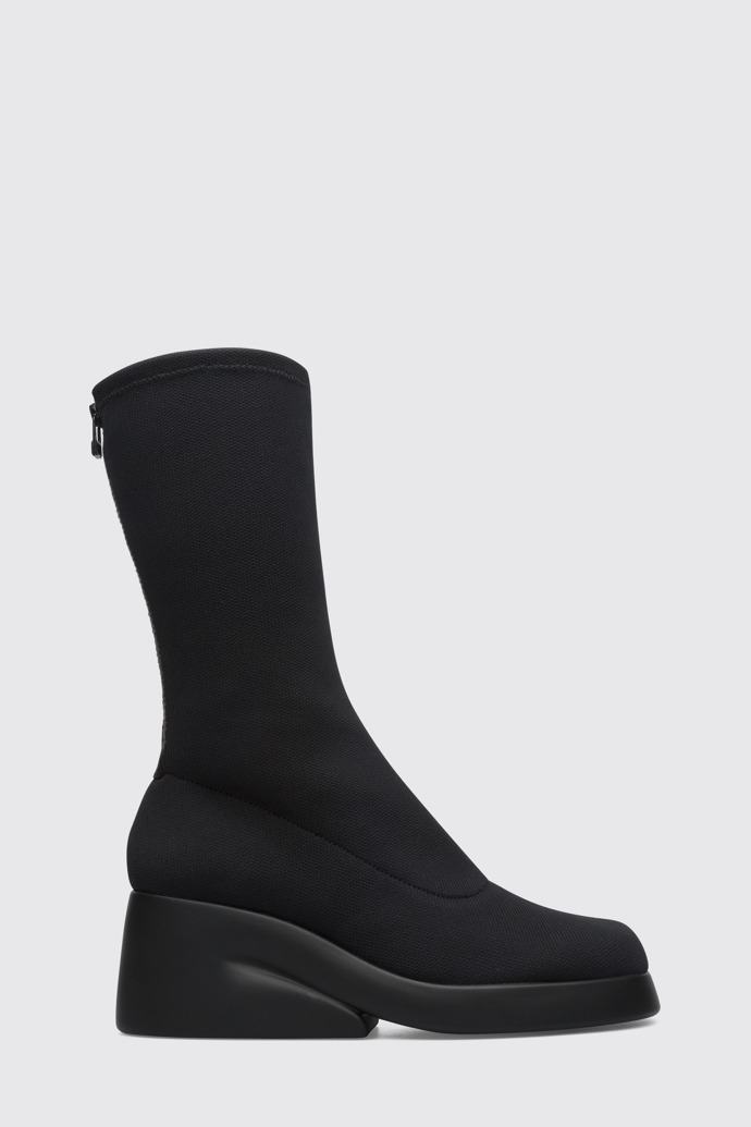 Side view of Kaah Black high boot for women