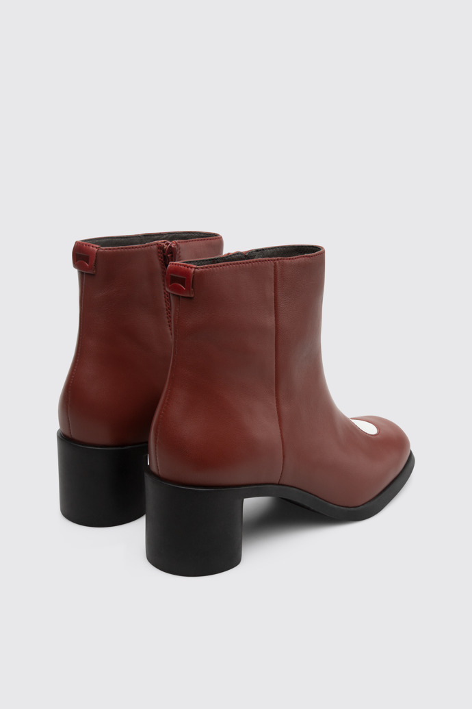 Back view of Twins Multi-colored zip up ankle boot for women