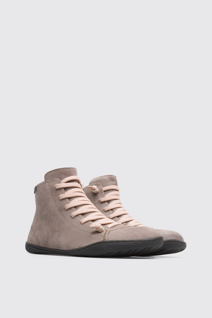 Front view of Peu Light grey ankle boot for women