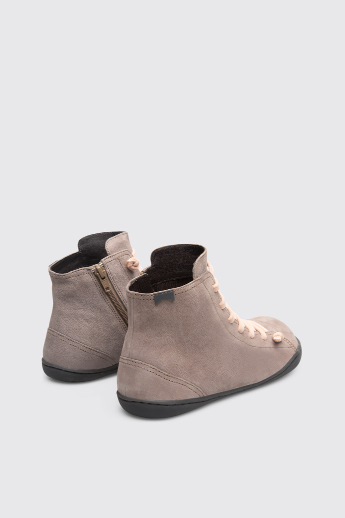 Back view of Peu Light grey ankle boot for women