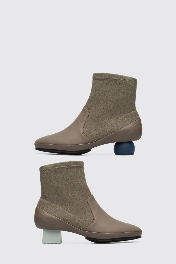 Side view of Twins Greenish grey TWINS ankle boot for women