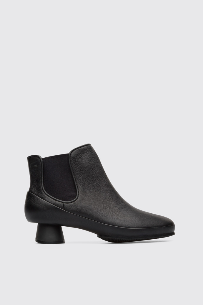 Image of Side view of Alright Black ankle boot for women