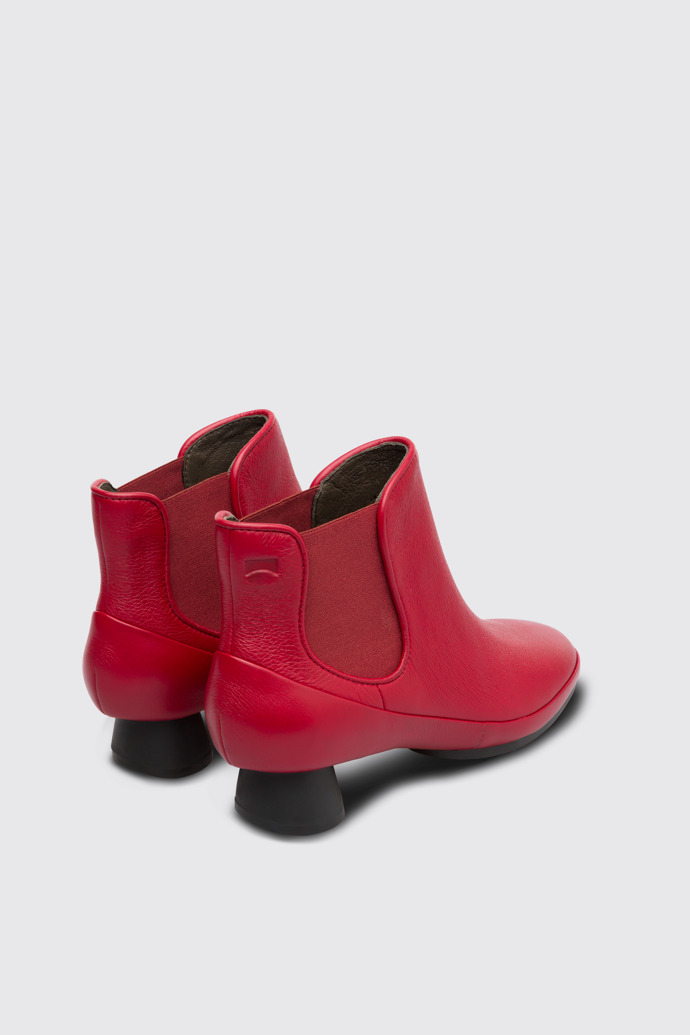 Back view of Alright Red ankle boot for women