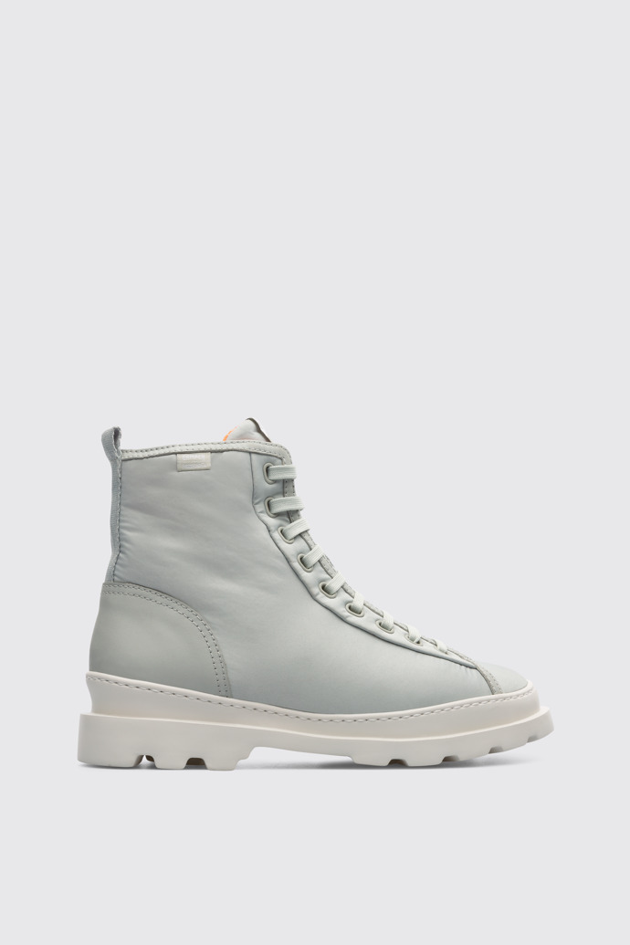 Side view of Brutus Light grey primaloft mid boot for women