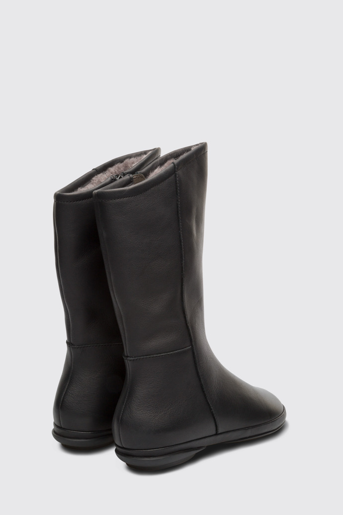 Back view of Right Black mid boot for women