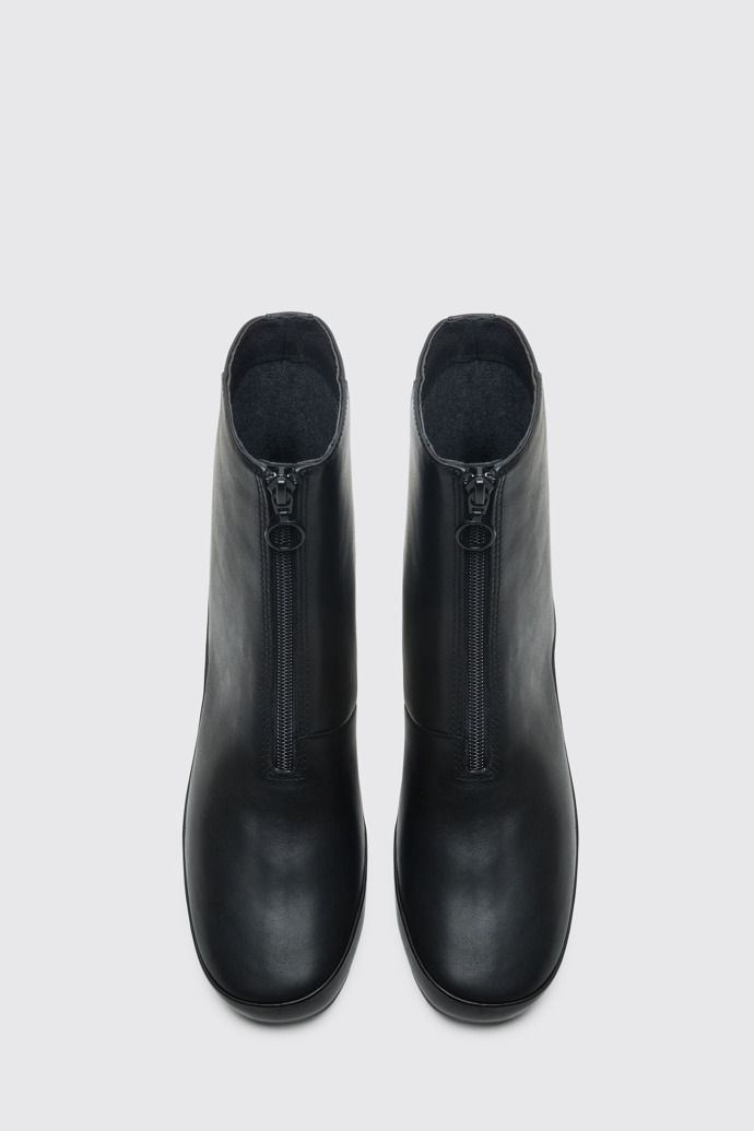 Overhead view of Upright Black boot for women