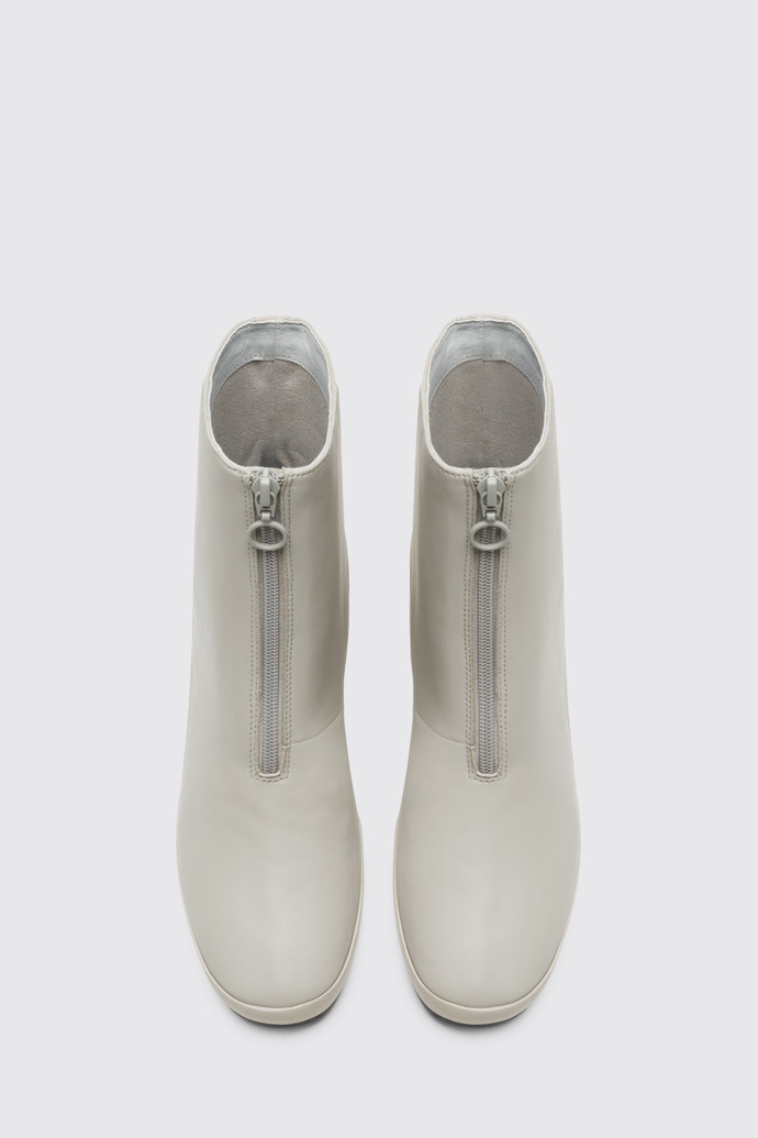 Overhead view of Upright Grey boot for women