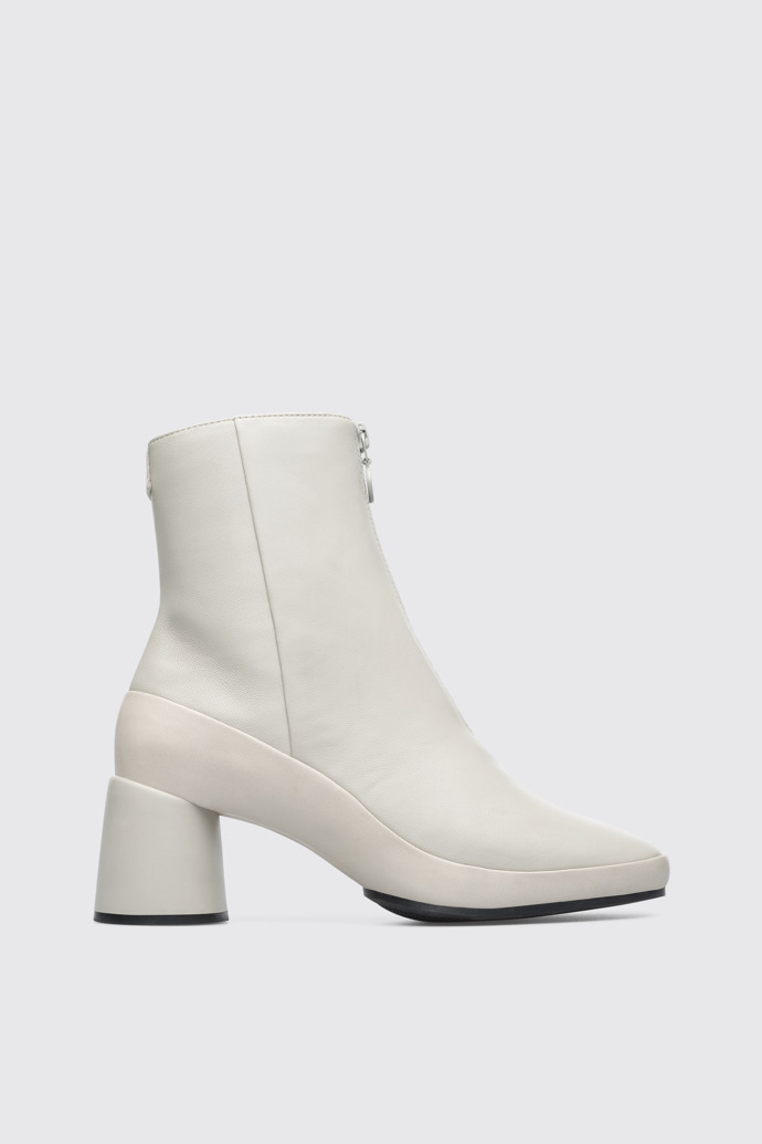 Side view of Upright Grey boot for women