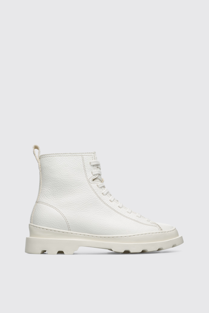 Side view of Brutus White boot for women