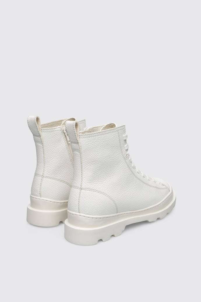 Back view of Brutus White boot for women