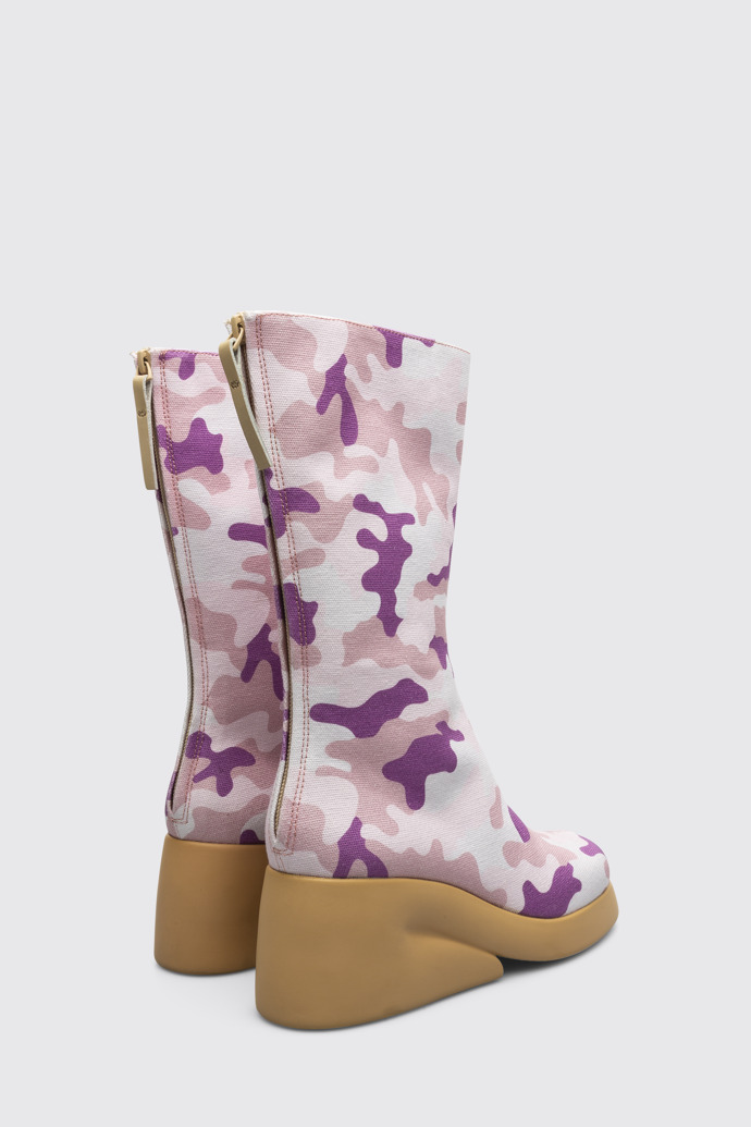 Back view of Ssense & Petra Collins Camouflage high boots for women