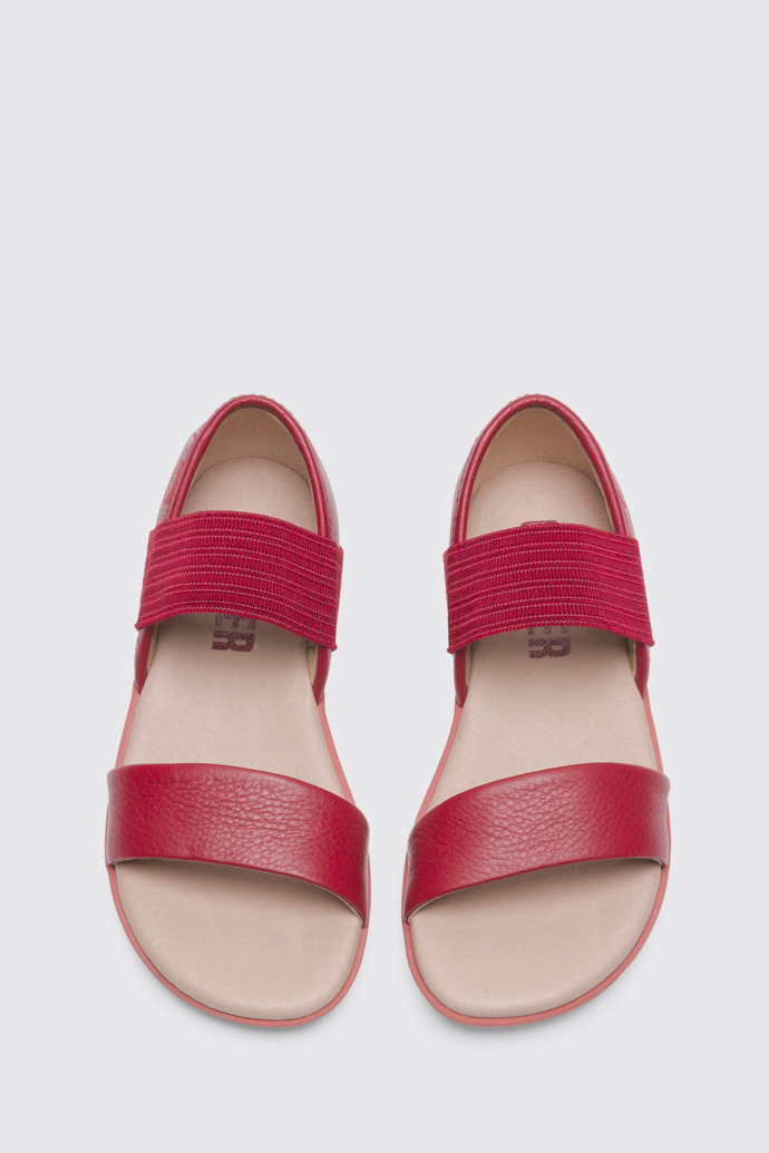 Overhead view of Right Red Sandals for Kids