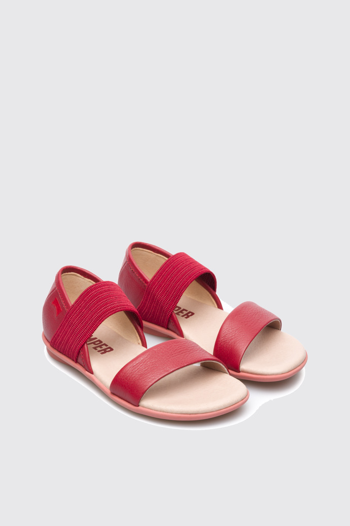 Front view of Right Red Sandals for Kids