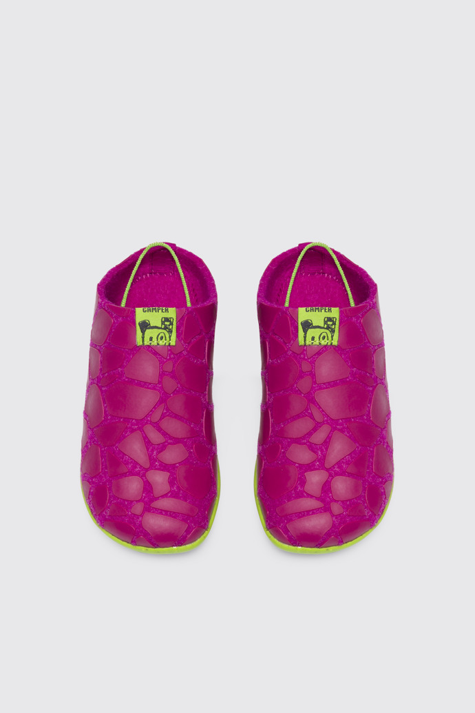 Overhead view of Wabi Purple Slippers for Kids