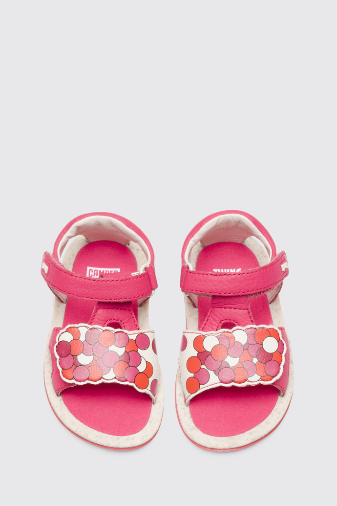 Overhead view of Twins Pink Sandals for Kids