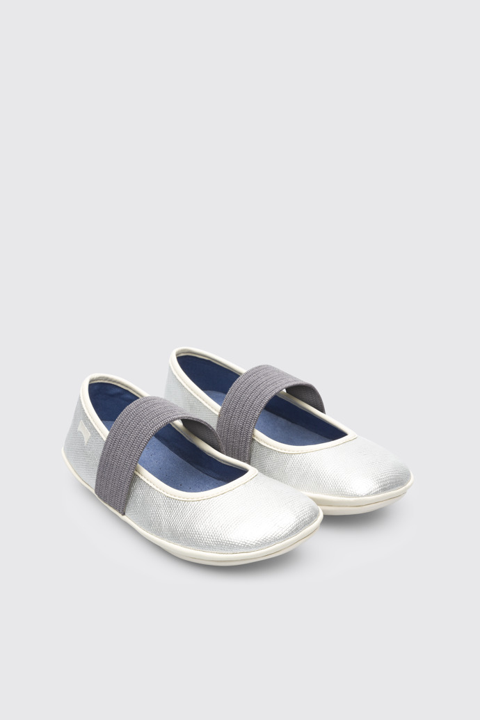 Front view of Right Grey Ballerinas for Kids
