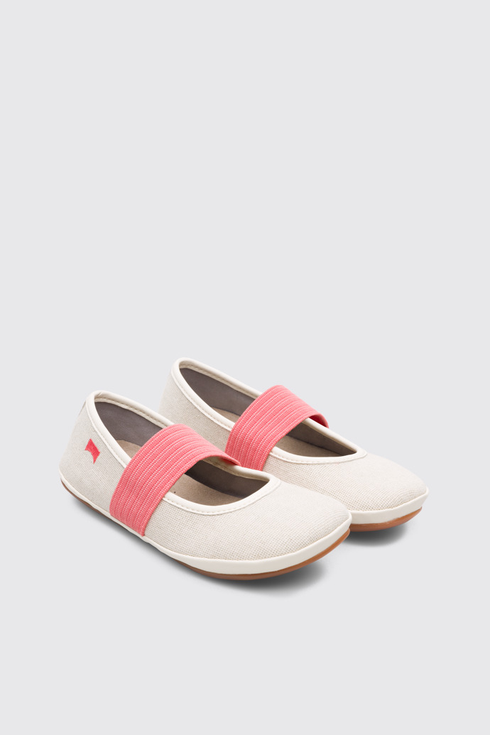Front view of Right Beige Ballerinas for Kids