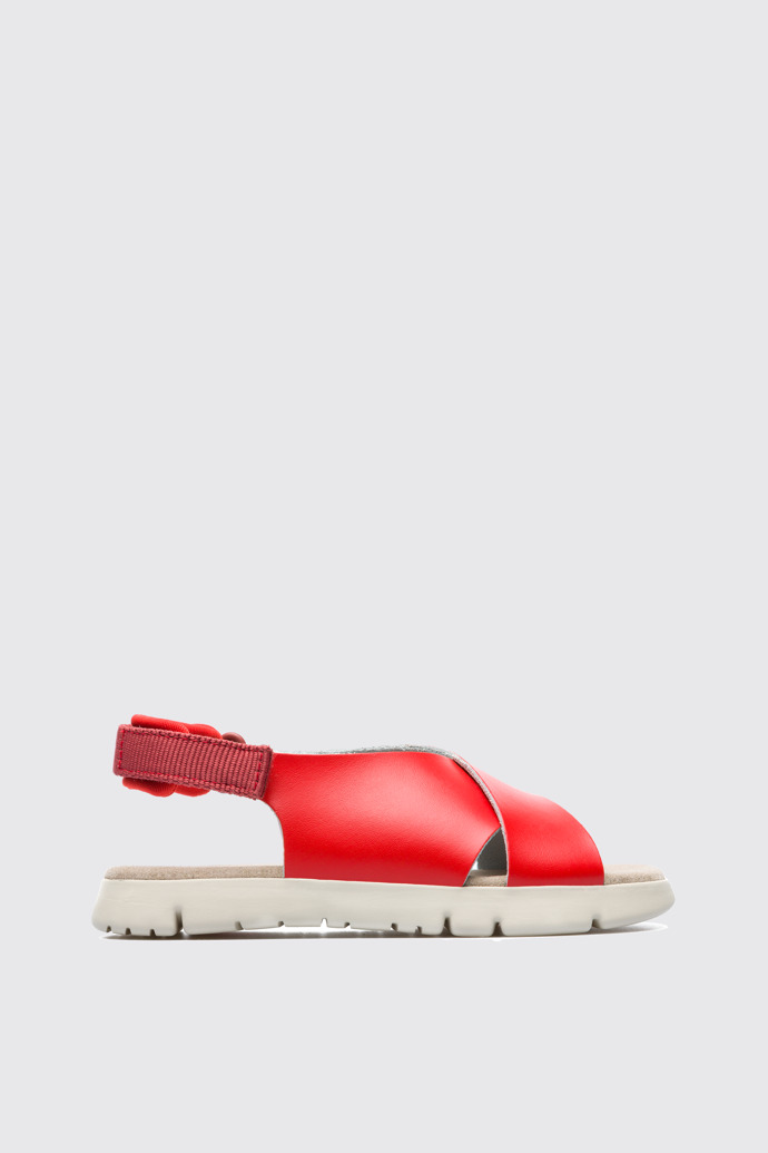 Side view of Oruga Red Sandals for Kids