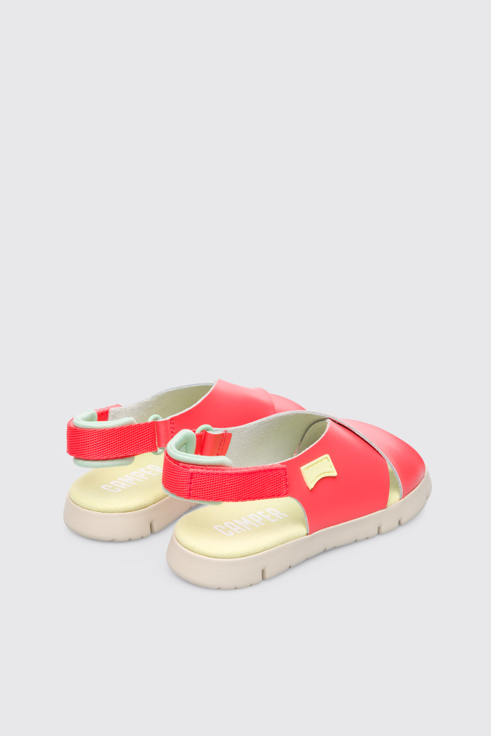 Back view of Oruga Pink Sandals for Kids