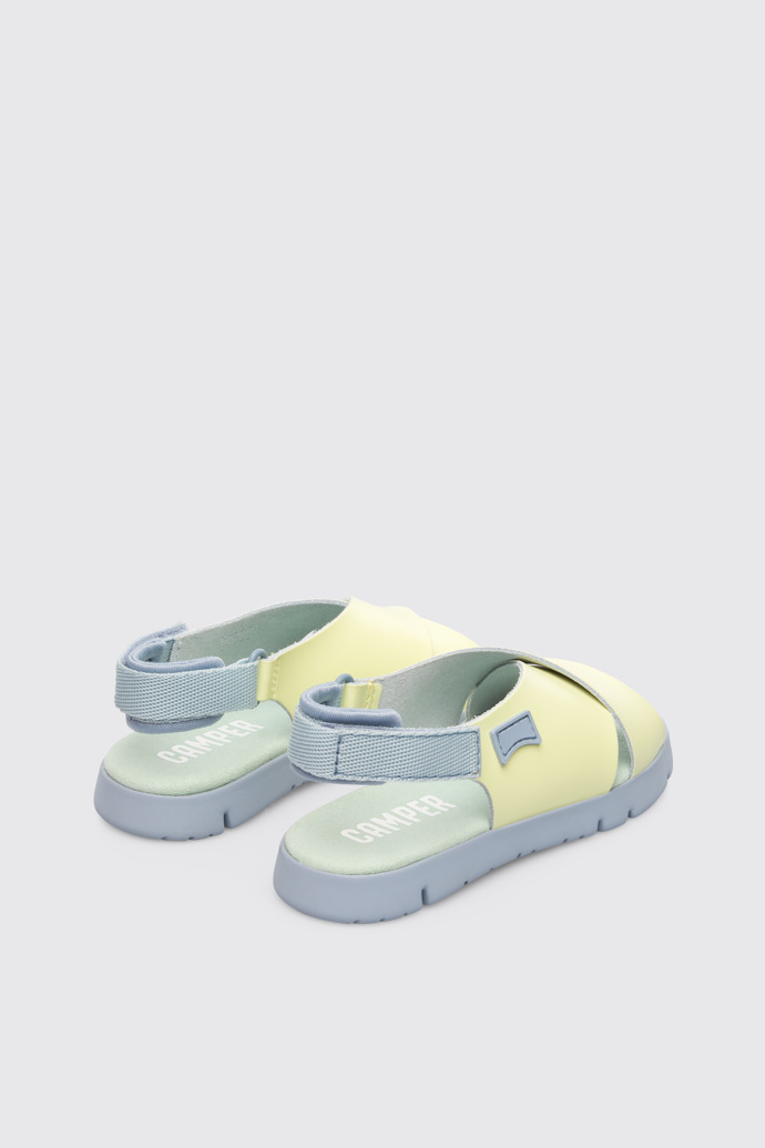 Back view of Oruga Yellow Sandals for Kids