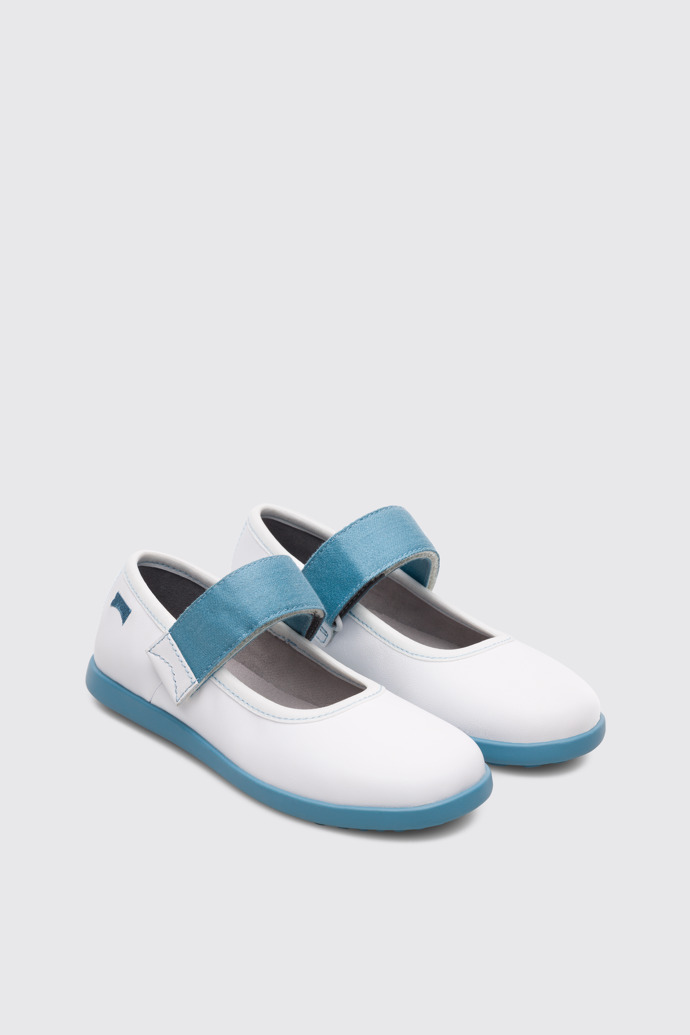 Front view of Noon White Ballerinas for Kids