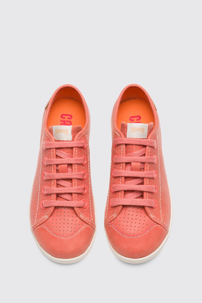 Overhead view of Noon Pink Sneakers for Kids